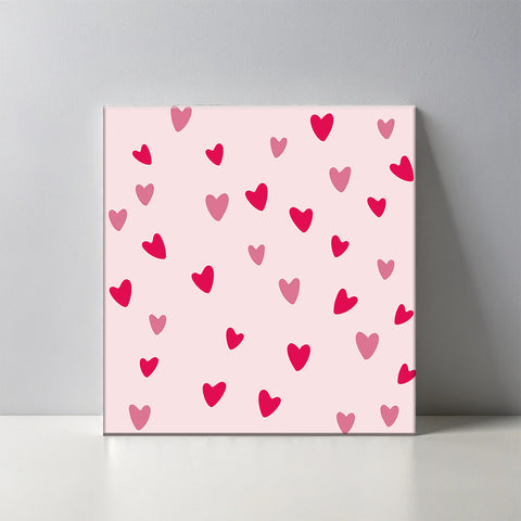 Keramisch cadeau tegel met hartjes opdruk - Spreuktegel liefde - Cadeau idee voor valtijnsdag - 11 x 11 cm - Inclusief standaard