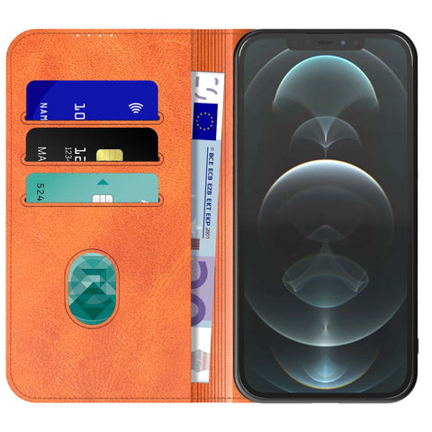 iPhone12ProMax_portemonneebookcasetelefoonhoesjebruinmetmagnetischklepje_1