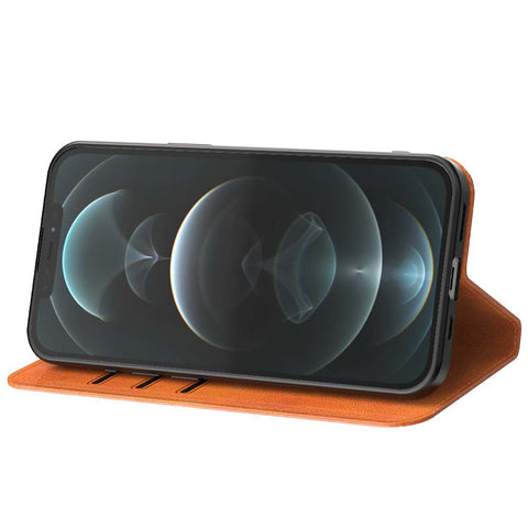 iPhone12ProMax_portemonneebookcasetelefoonhoesjebruinmetmagnetischklepje_2