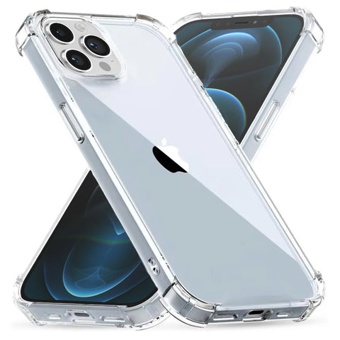 ProtX Telefoonhoesje Geschikt voor iPhone 12 Pro Max Transparant met Stootrand - Siliconen TPU ShockProof case doorzichtig