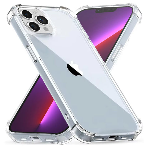 ProtX Telefoonhoesje Geschikt voor iPhone 13 Pro Max Transparant met Stootrand - Siliconen TPU ShockProof case doorzichtig