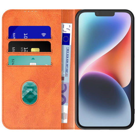 iPhone14Plus_portemonneebookcasetelefoonhoesjebruinmetmagnetischklepje_1