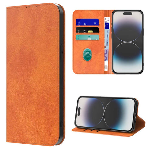 iPhone14Pro_portemonneebookcasetelefoonhoesjebruinmetmagnetischklepje_4