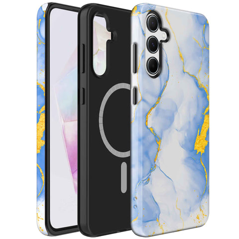 Samsung Galaxy A35 Marmer Telefoonhoesje Magsafe Compatibel Though Case
