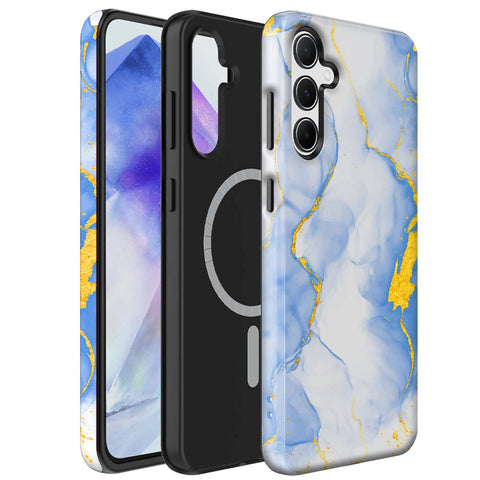 Samsung Galaxy A55 Marmer Telefoonhoesje Magsafe Compatibel Though Case