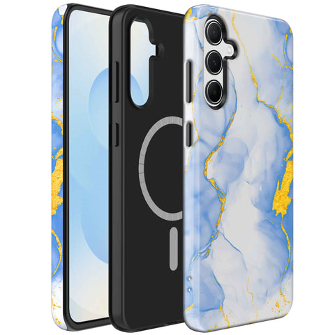 Samsung Galaxy S25 Marmer Telefoonhoesje Magsafe Compatibel Though Case