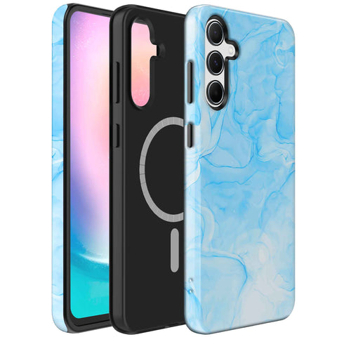 Samsung Galaxy A34 Marmer Telefoonhoesje Magsafe Compatibel Though Case