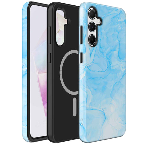 Samsung Galaxy A35 Marmer Telefoonhoesje Magsafe Compatibel Though Case