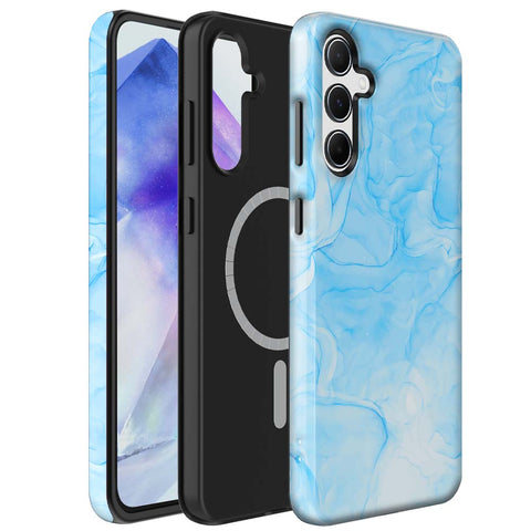 Samsung Galaxy A55 Marmer Telefoonhoesje Magsafe Compatibel Though Case
