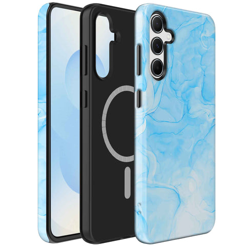 Samsung Galaxy S25 Marmer Telefoonhoesje Magsafe Compatibel Though Case