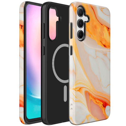 Samsung Galaxy A34 Marmer Telefoonhoesje Magsafe Compatibel Though Case