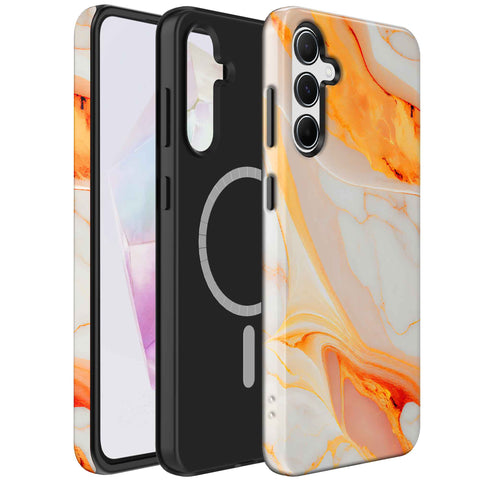 Samsung Galaxy A35 Marmer Telefoonhoesje Magsafe Compatibel Though Case