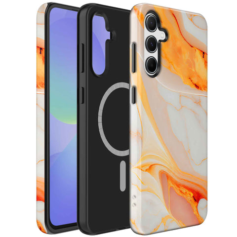 Samsung Galaxy A36 Marmer Telefoonhoesje Magsafe Compatibel Though Case