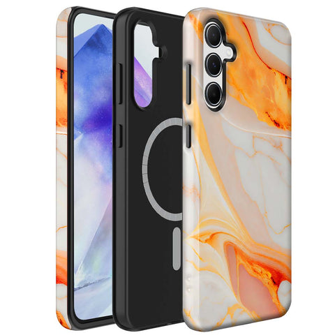 Samsung Galaxy A55 Marmer Telefoonhoesje Magsafe Compatibel Though Case