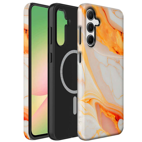 Samsung Galaxy A56 Marmer Telefoonhoesje Magsafe Compatibel Though Case