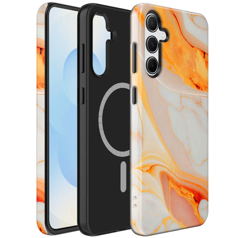 Samsung Galaxy S25 Marmer Telefoonhoesje Magsafe Compatibel Though Case