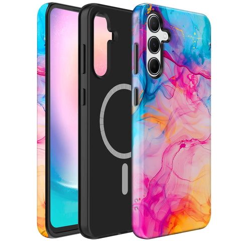 Samsung Galaxy A34 Marmer Telefoonhoesje Magsafe Compatibel Though Case