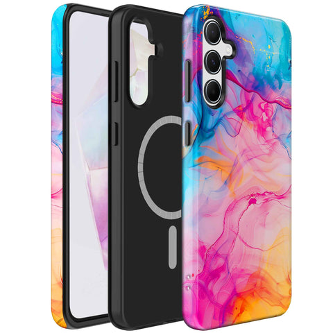 Samsung Galaxy A35 Marmer Telefoonhoesje Magsafe Compatibel Though Case