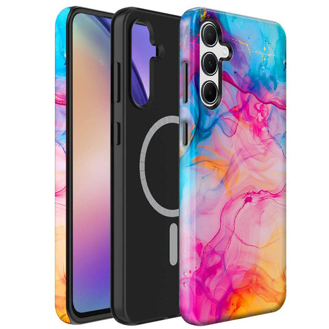 Samsung Galaxy A54 Marmer Telefoonhoesje Magsafe Compatibel Though Case