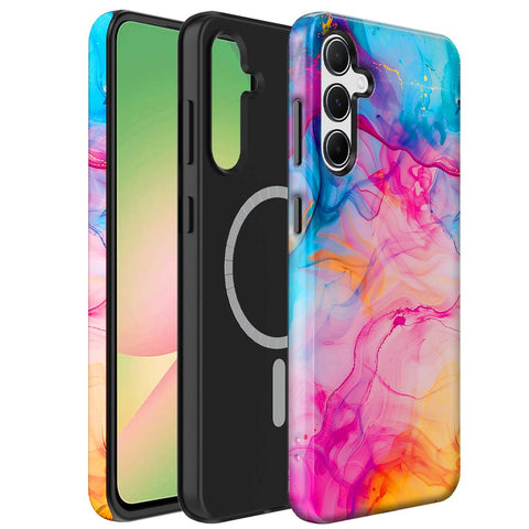 Samsung Galaxy A56 Marmer Telefoonhoesje Magsafe Compatibel Though Case