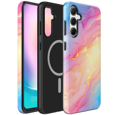 Samsung Galaxy A34 Marmer Telefoonhoesje Magsafe Compatibel Though Case