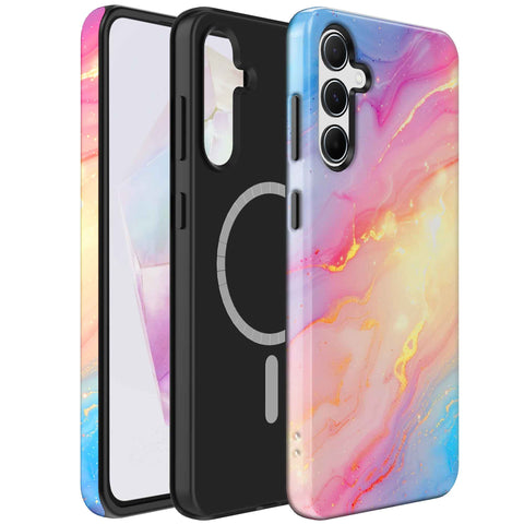 Samsung Galaxy A35 Marmer Telefoonhoesje Magsafe Compatibel Though Case