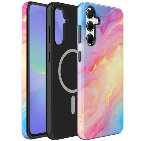 Samsung Galaxy A36 Marmer Telefoonhoesje Magsafe Compatibel Though Case