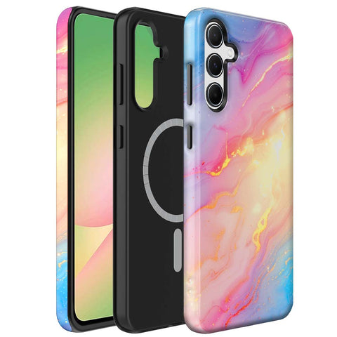 Samsung Galaxy A56 Marmer Telefoonhoesje Magsafe Compatibel Though Case