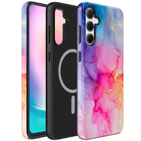 Samsung Galaxy A34 Marmer Telefoonhoesje Magsafe Compatibel Though Case