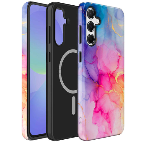 Samsung Galaxy A36 Marmer Telefoonhoesje Magsafe Compatibel Though Case