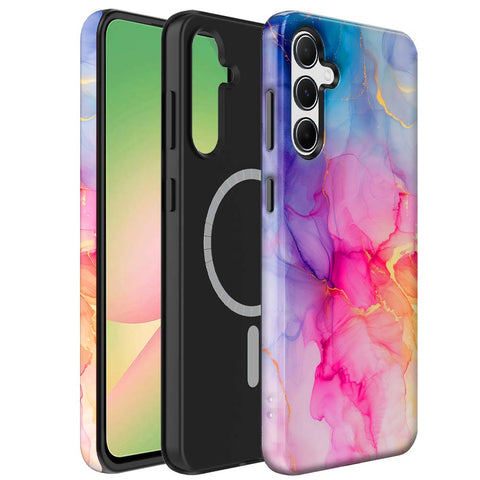 Samsung Galaxy A56 Marmer Telefoonhoesje Magsafe Compatibel Though Case