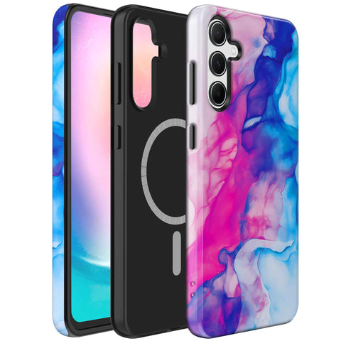 Samsung Galaxy A34 Marmer Telefoonhoesje Magsafe Compatibel Though Case