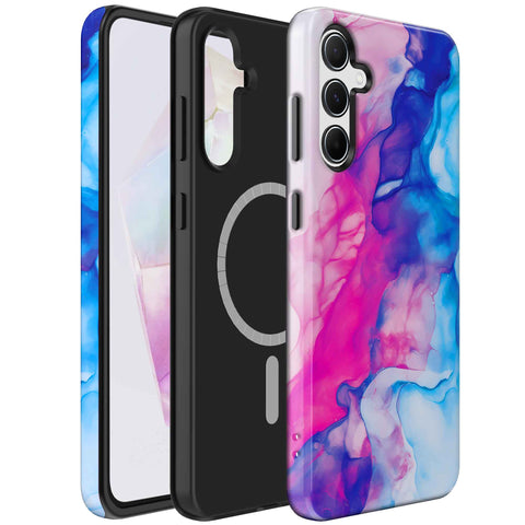 Samsung Galaxy A35 Marmer Telefoonhoesje Magsafe Compatibel Though Case
