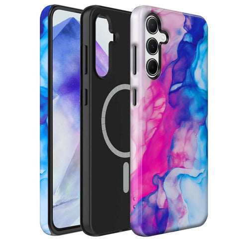 Samsung Galaxy A55 Marmer Telefoonhoesje Magsafe Compatibel Though Case