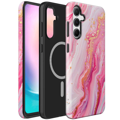 Samsung Galaxy A34 Marmer Telefoonhoesje Magsafe Compatibel Though Case