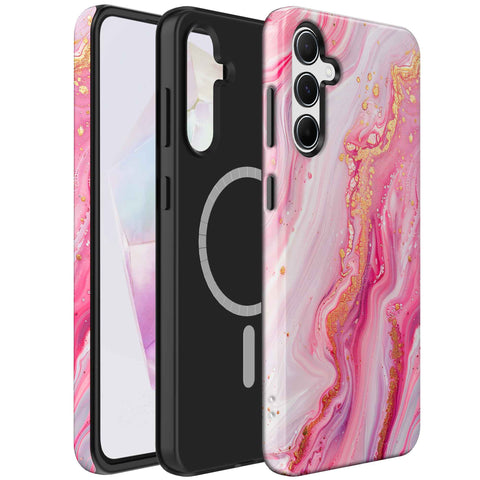Samsung Galaxy A35 Marmer Telefoonhoesje Magsafe Compatibel Though Case