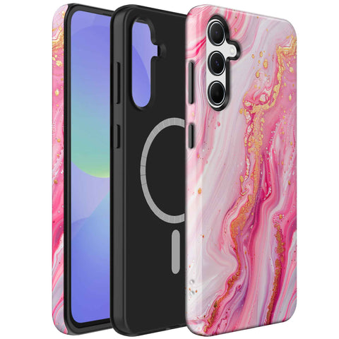 Samsung Galaxy A36 Marmer Telefoonhoesje Magsafe Compatibel Though Case
