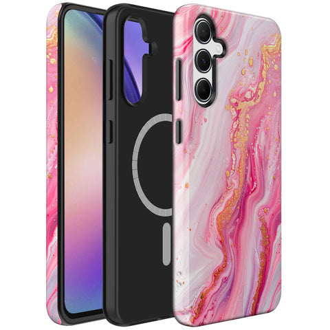 Samsung Galaxy A54 Marmer Telefoonhoesje Magsafe Compatibel Though Case