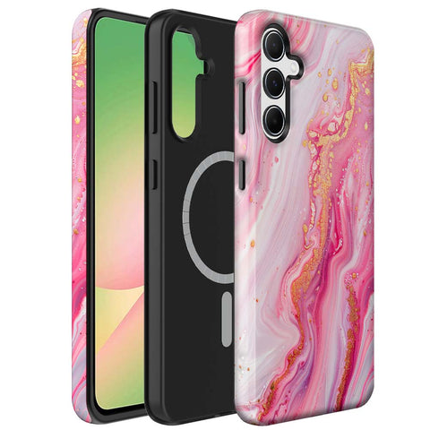 Samsung Galaxy A56 Marmer Telefoonhoesje Magsafe Compatibel Though Case