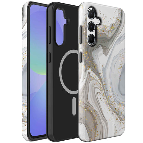 Samsung Galaxy A36 Marmer Telefoonhoesje Magsafe Compatibel Though Case