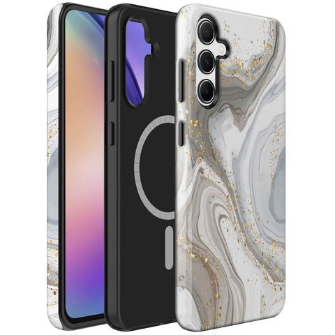 Samsung Galaxy A54 Marmer Telefoonhoesje Magsafe Compatibel Though Case