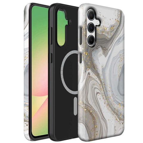 Samsung Galaxy A56 Marmer Telefoonhoesje Magsafe Compatibel Though Case
