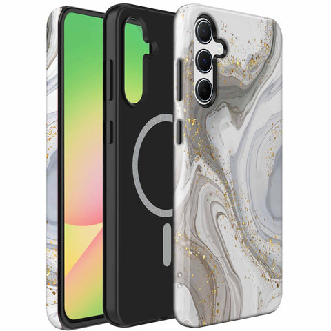 Samsung Galaxy A56 Marmer Telefoonhoesje Magsafe Compatibel Though Case